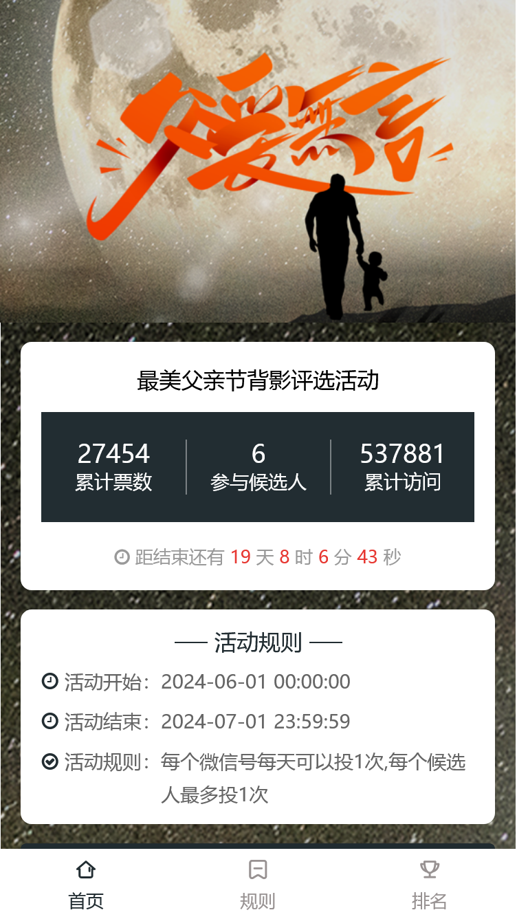 最美父亲节背影评选活动